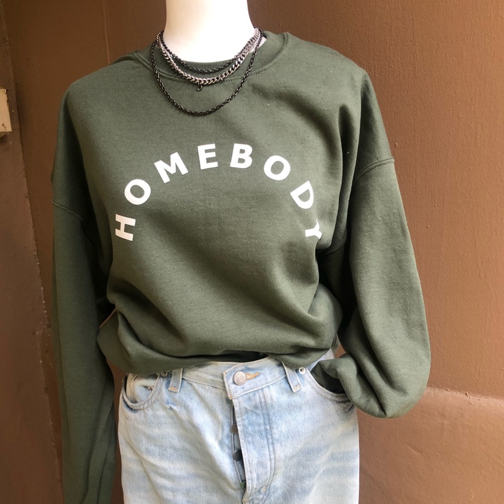 Homebody graphic plus size sweatshirt